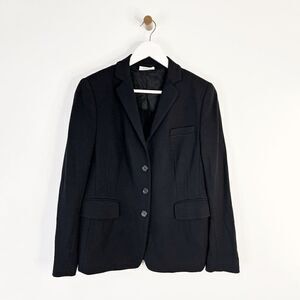 Akris Punto Black Stretch Knit Three Button Blazer